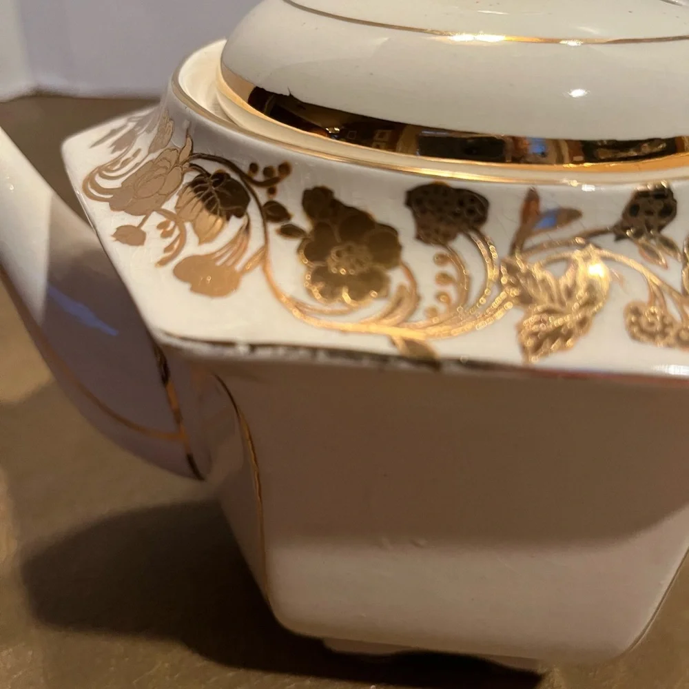 Vintage Sadler Hexagonal Teapot Made in England 1940s-1960s Art Deco Period